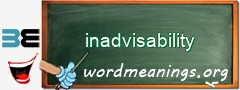 WordMeaning blackboard for inadvisability